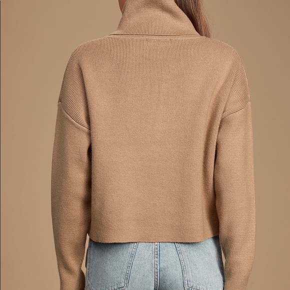 Lulus Let’s Cuddle Tan Cowl Sweater - Picture 2 of 4